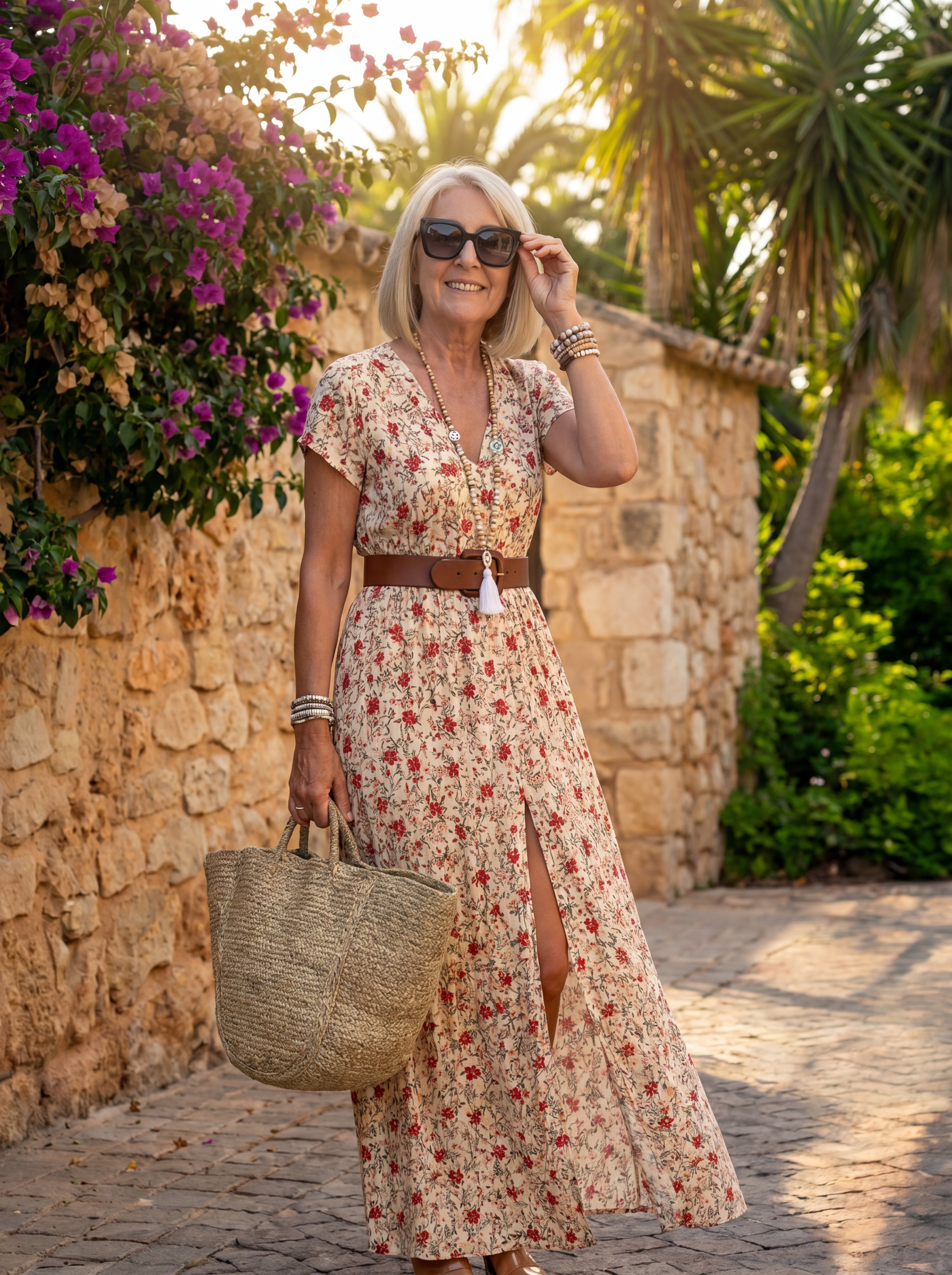Adelaide | Vestido largo bohemio y vaporoso con cinturón