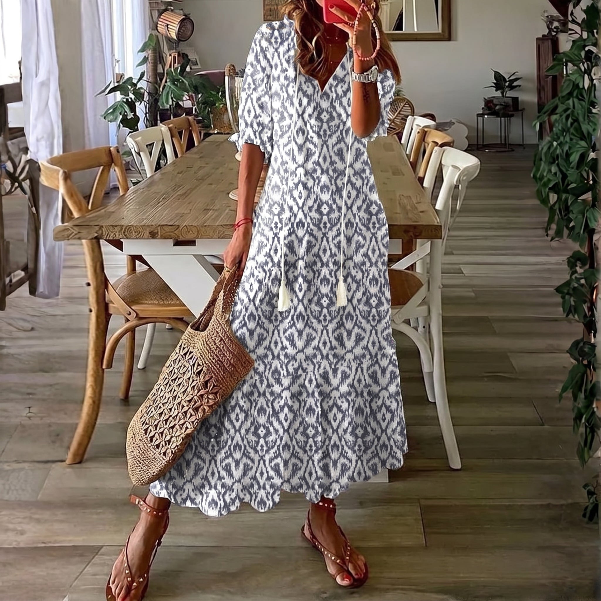 Bruna | Abito midi in stile boho disinvolto
