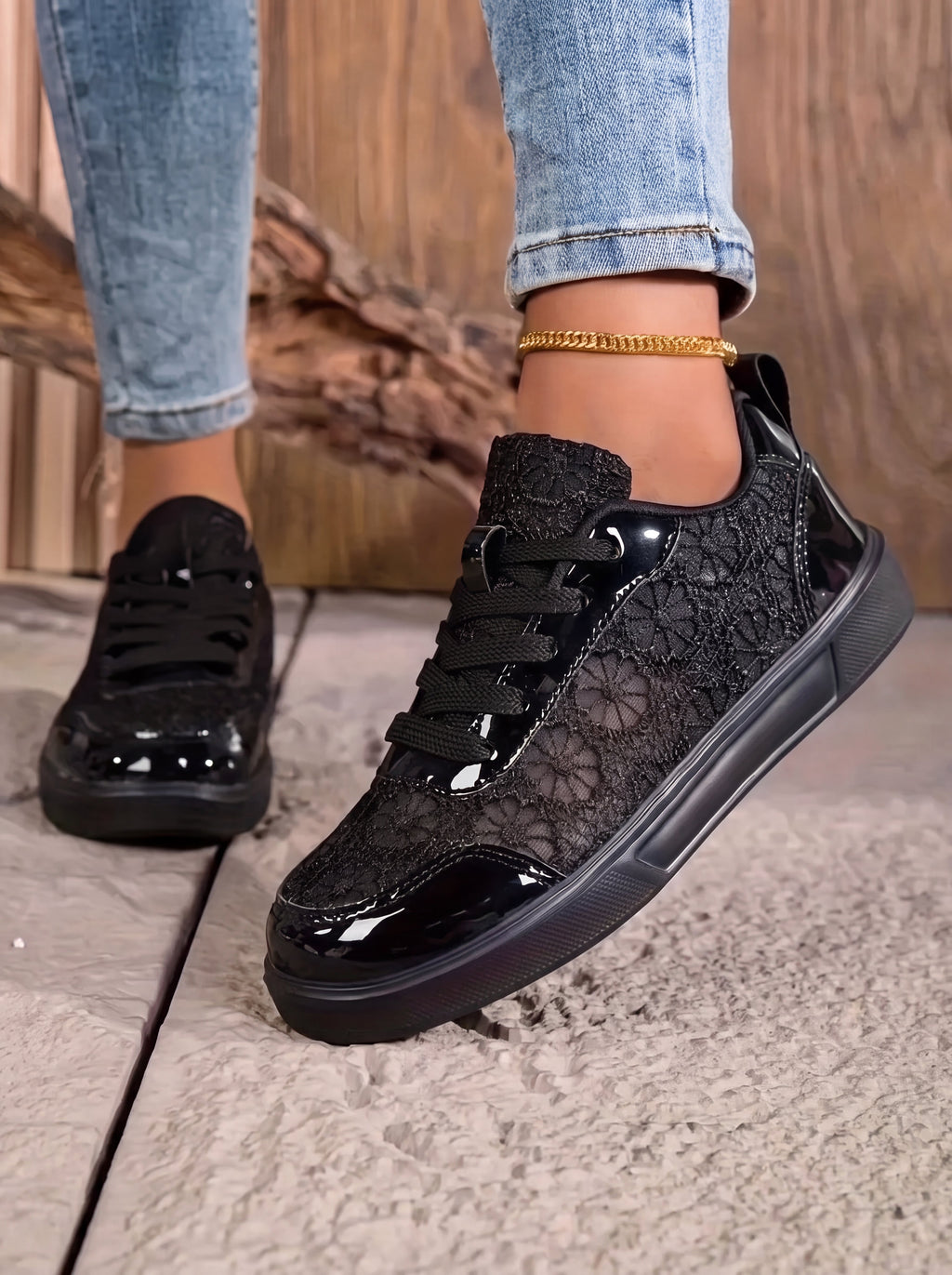 Alfonsina | Sneakers con pizzo floreale
