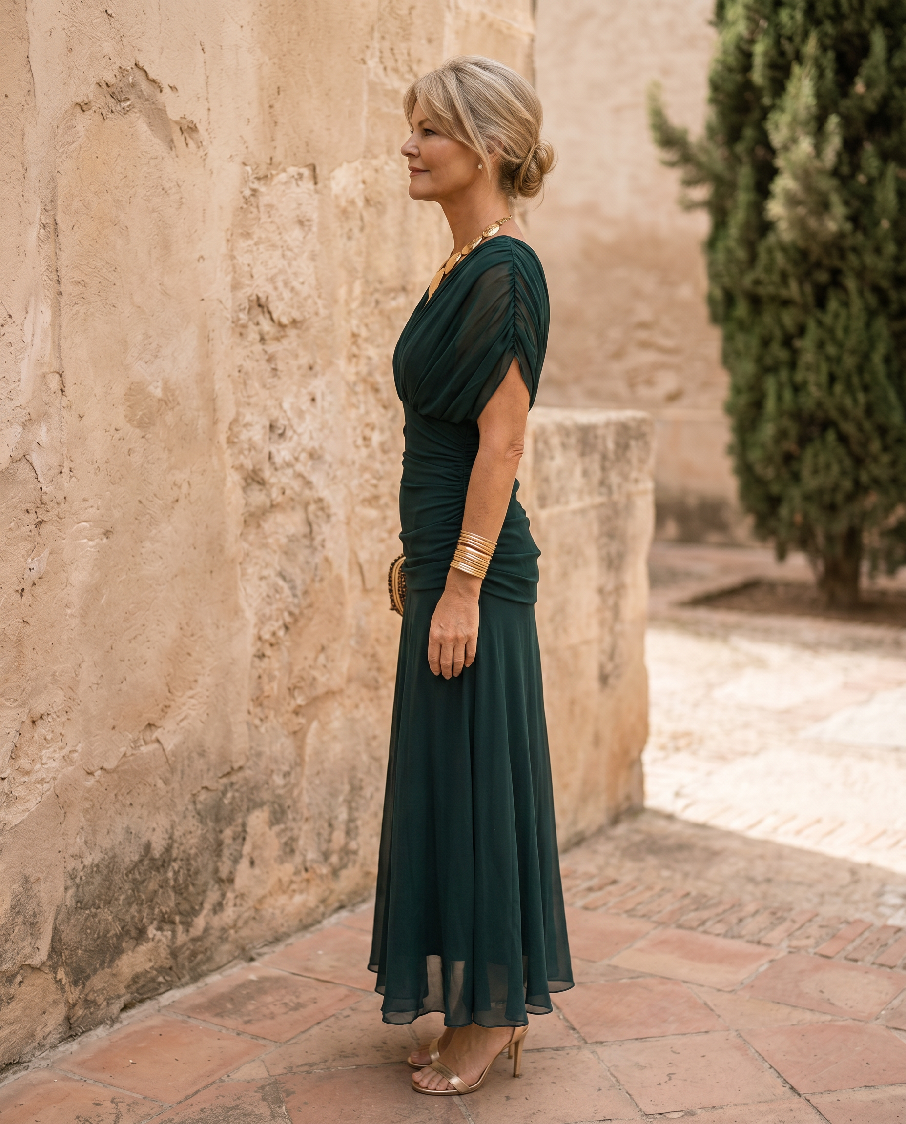 Liviana | Elegante Abito Lungo da Festa con Scollo a Cuore