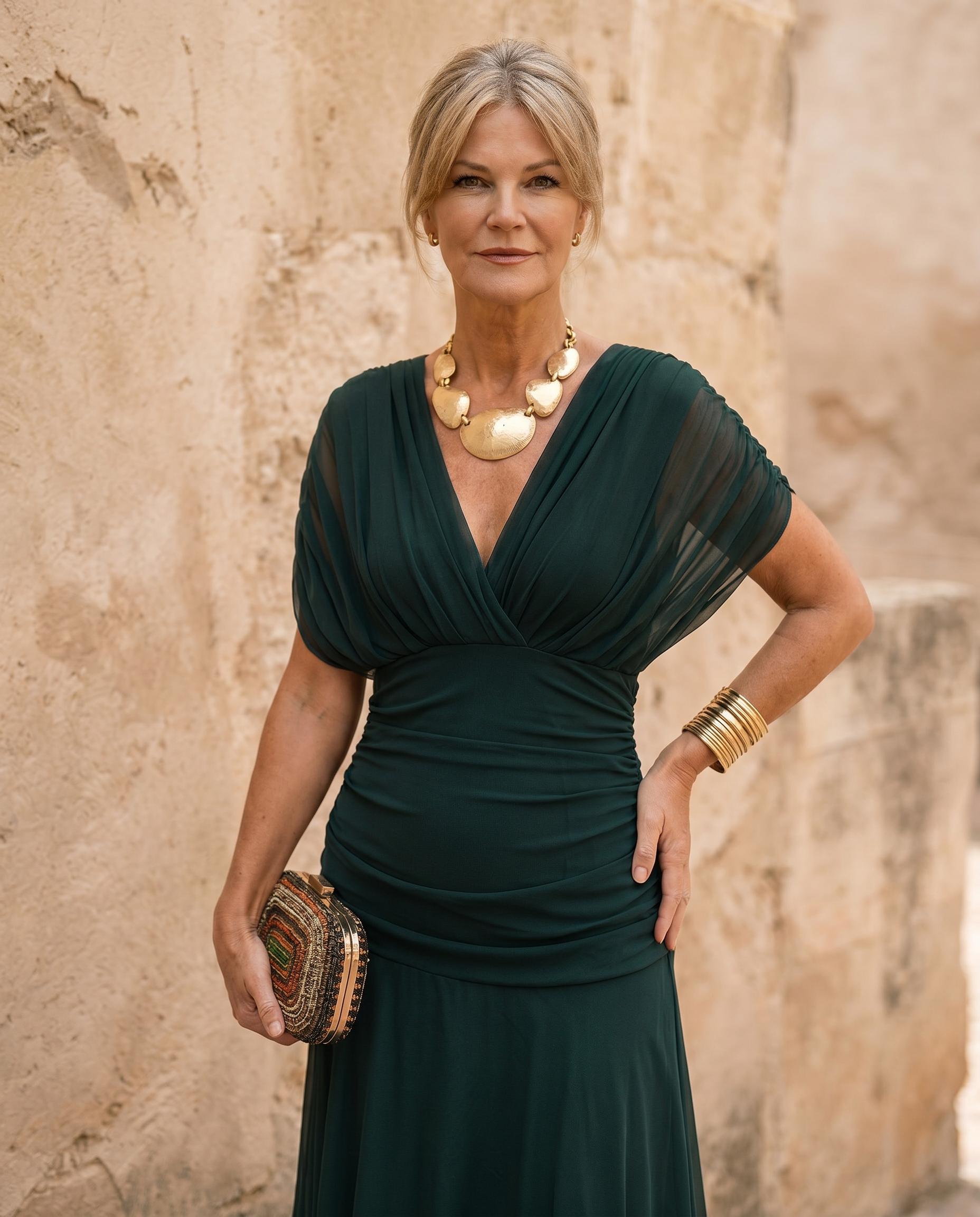 Liviana | Elegante Abito Lungo da Festa con Scollo a Cuore