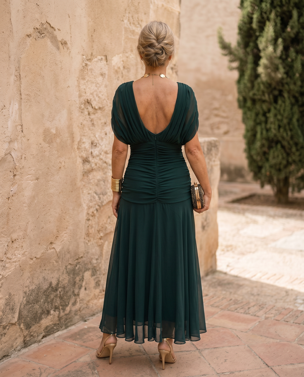 Liviana | Elegante Abito Lungo da Festa con Scollo a Cuore
