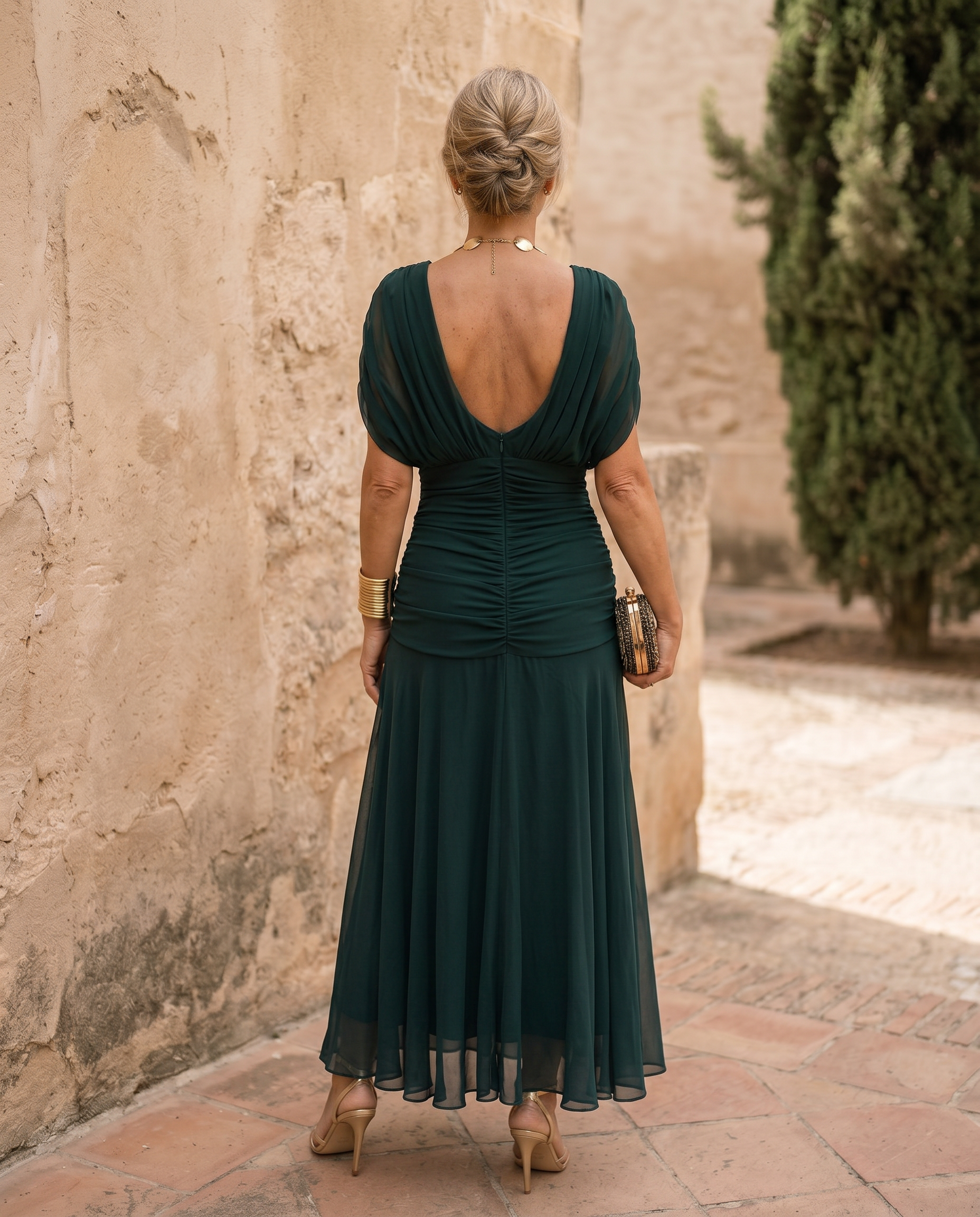 Liviana | Elegante Abito Lungo da Festa con Scollo a Cuore