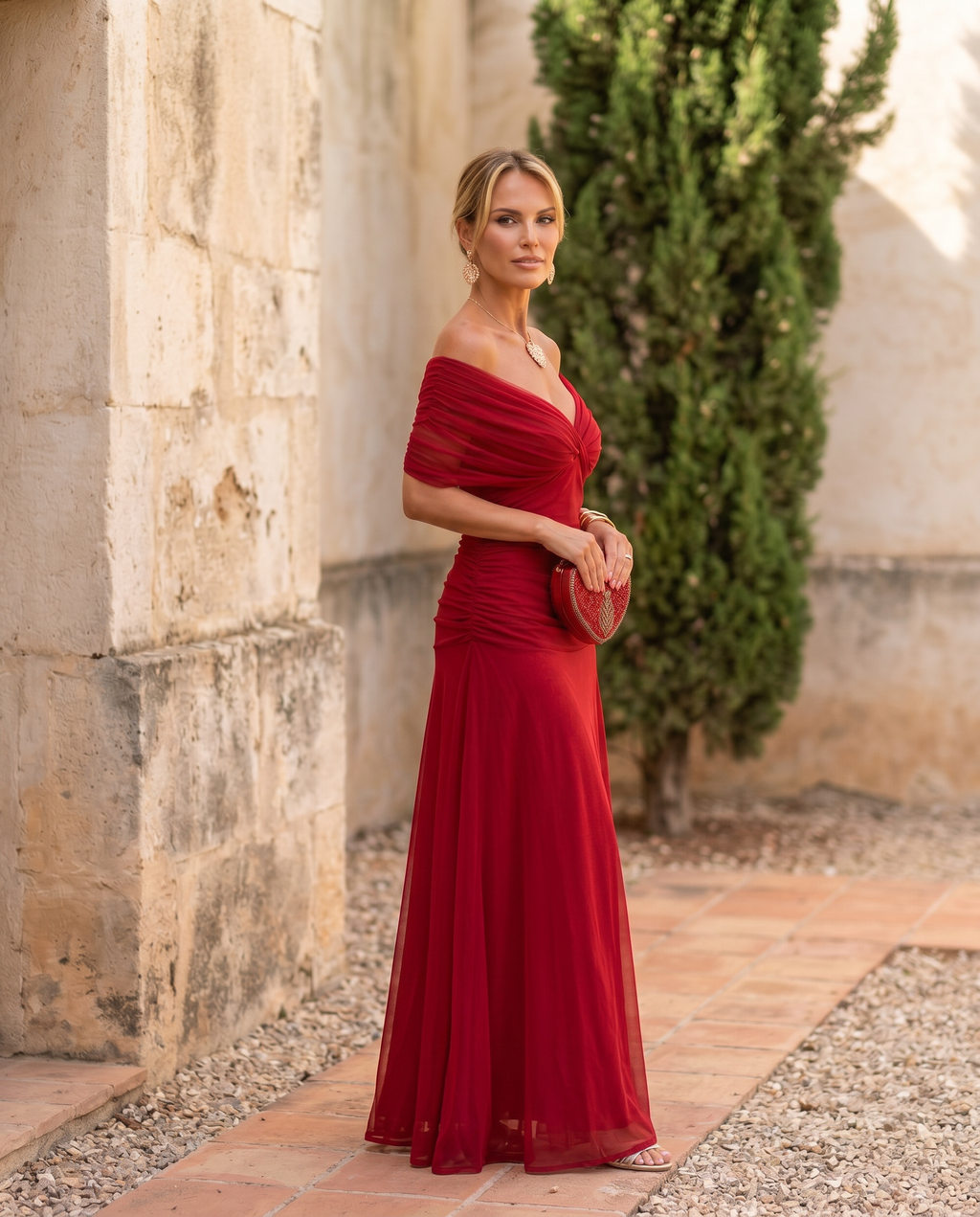 Liviana | Elegante Abito Lungo da Festa con Scollo a Cuore