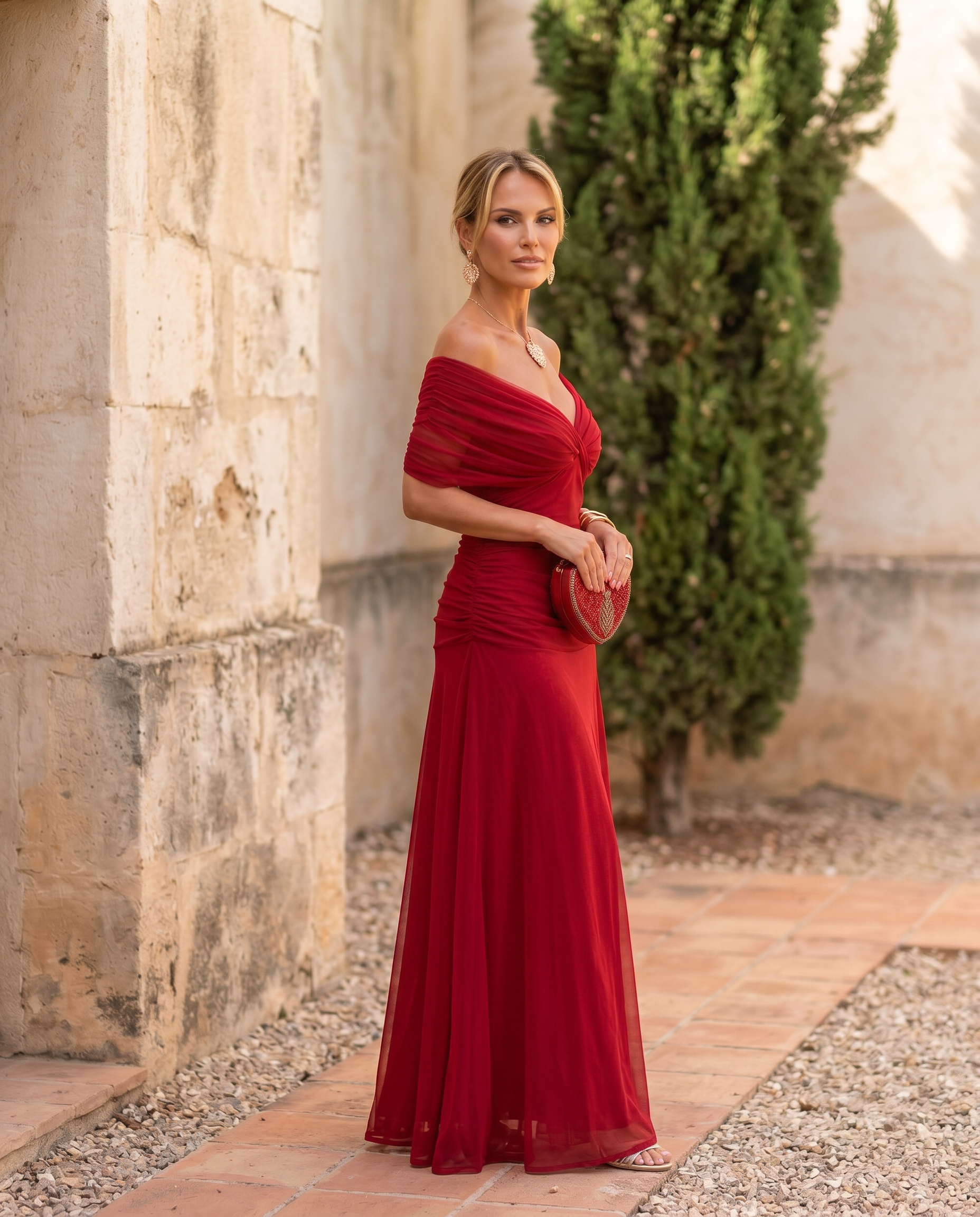 Liviana | Elegante Abito Lungo da Festa con Scollo a Cuore