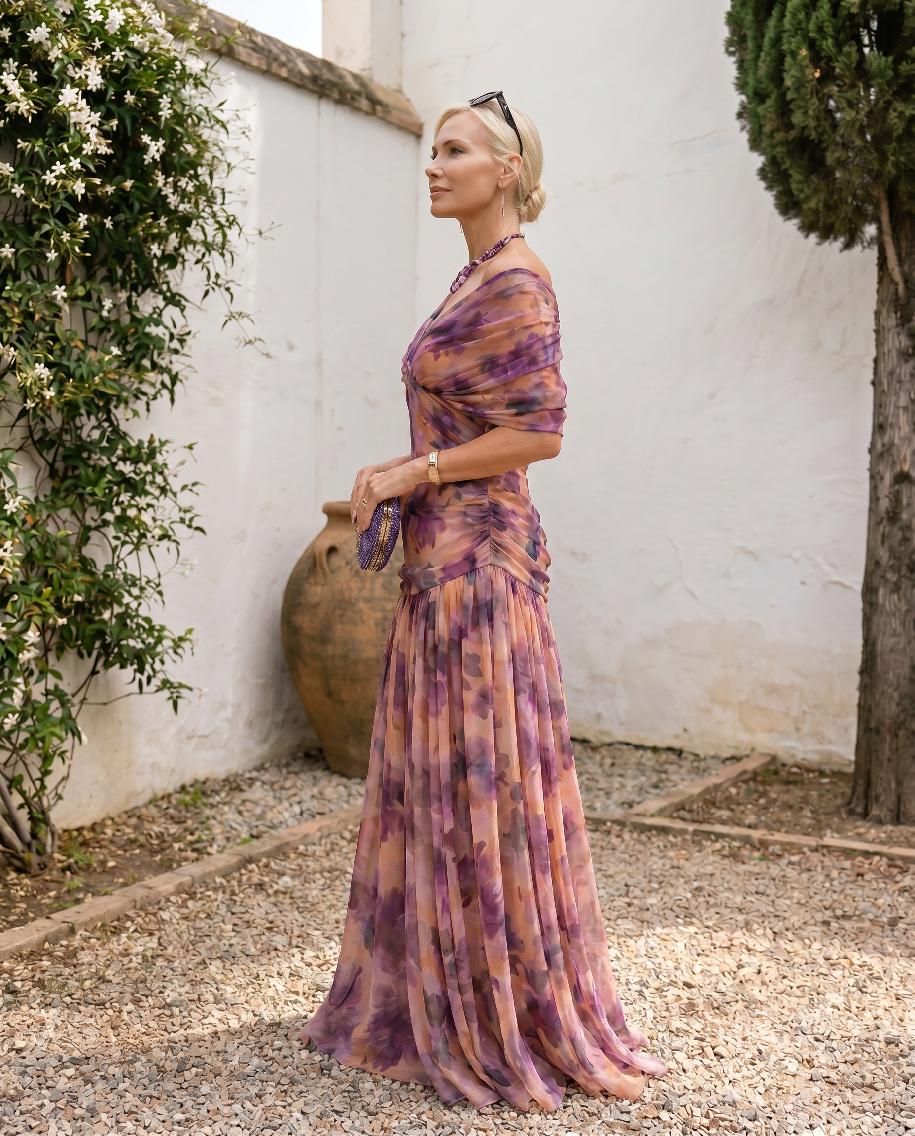Liviana | Elegante Abito Lungo da Festa con Scollo a Cuore