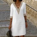 Cleo | Elegante abito con maniche a tre quarti e scollo a V